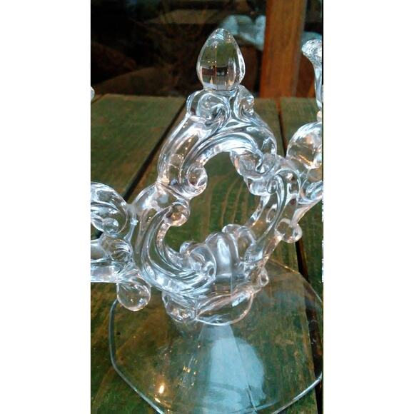 Vintage Crystal Candle Holder Double Stick Cambridge Glass Clear - Picture 2 of 3